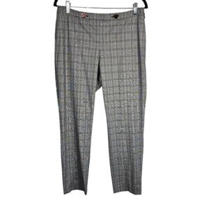 Ted Baker London grey windowpane plaid slim trouser pants size 3/M